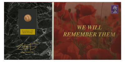 Myntbrev Remembrance 2022 Quarter Sovereign 