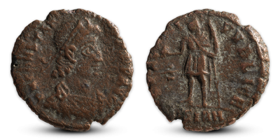 Konstantius II bronsemynt 348 - 356 e.Kr