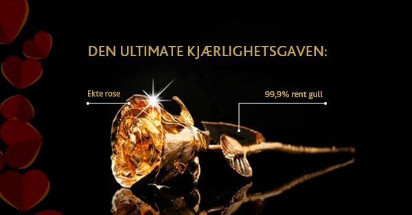 Rose belagt med 24 karat gull Rose belagt med 24 karat gull