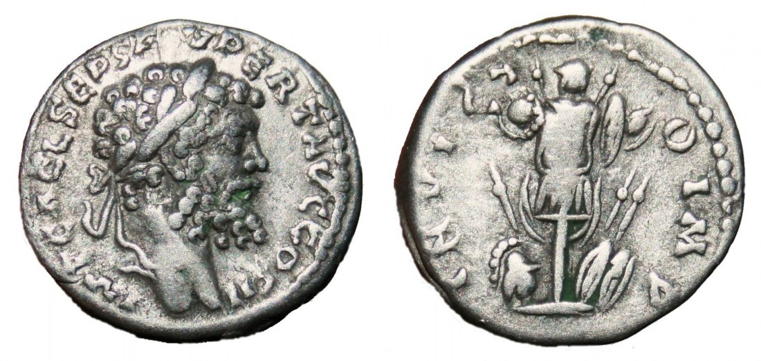 Septimius Severus denar utgitt mellom 193-211 e.Kr