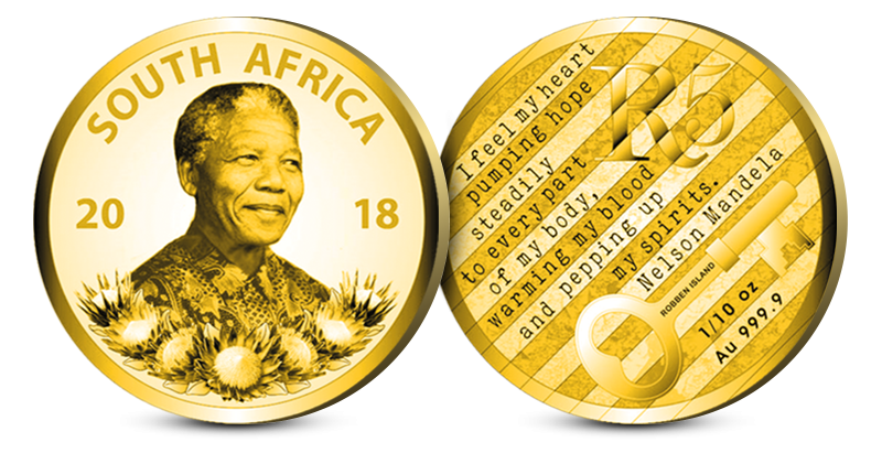 Nelson Mandela gullmynt 2018 Nelson Mandela gullmynt 2018
