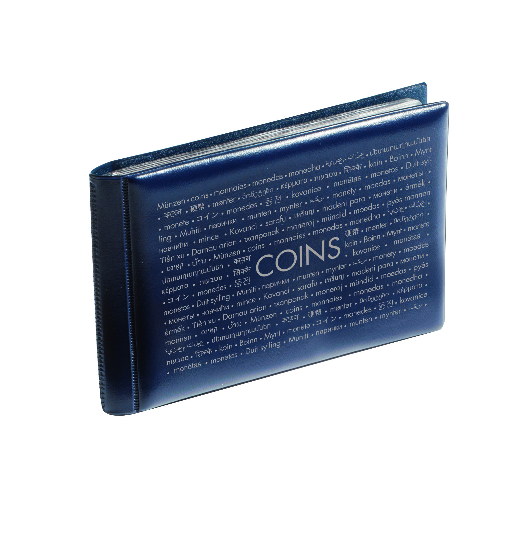 Lommealbum i fargen blå med sølvpreg på framsiden