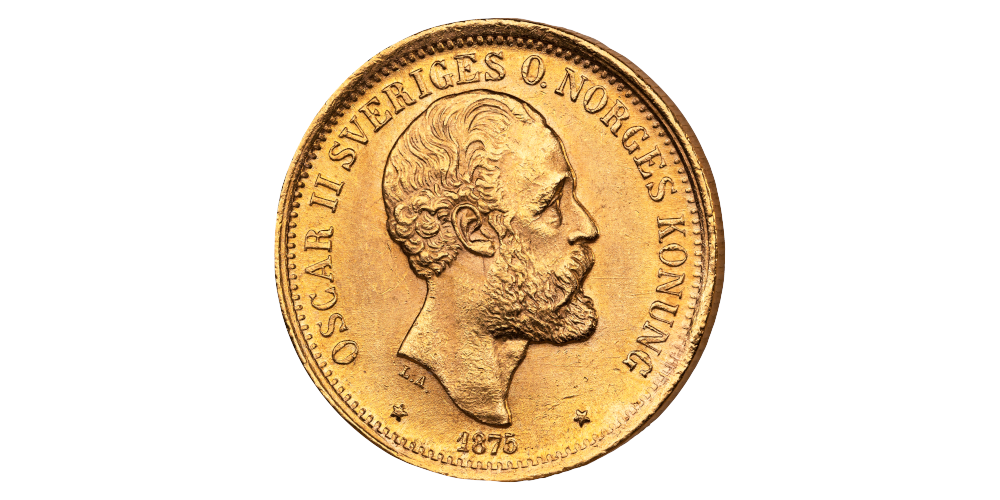 Klenodium i gull utgitt under Kong Oscar II i 1875