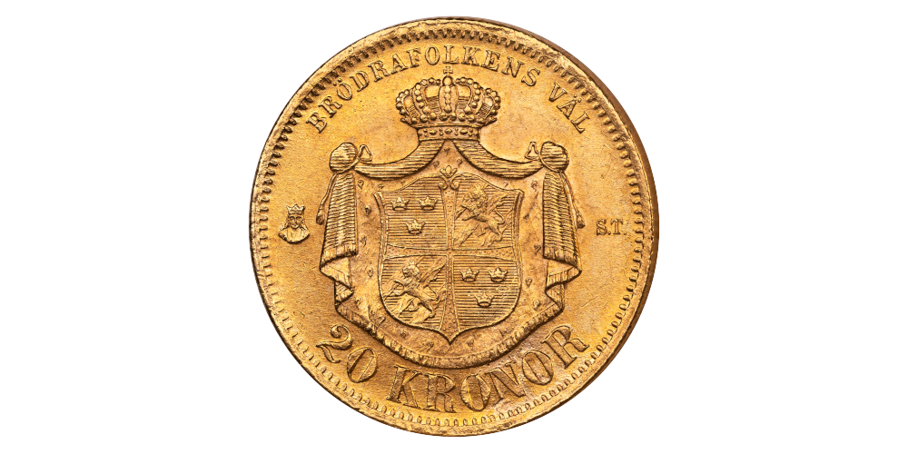 20 kronor 1875 revers side
