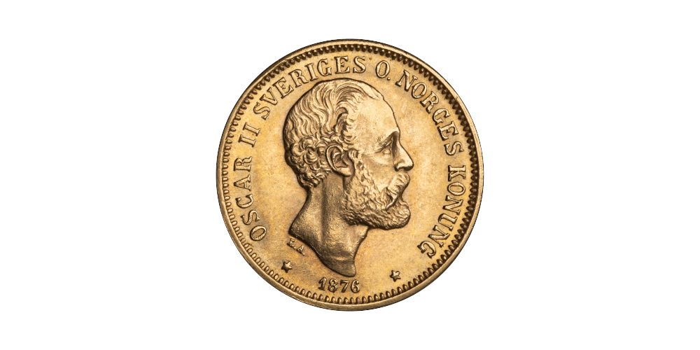 20 kronor Oscar II 1876 advers