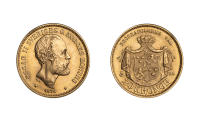  20 kronor Oscar II 1876 advers og revers