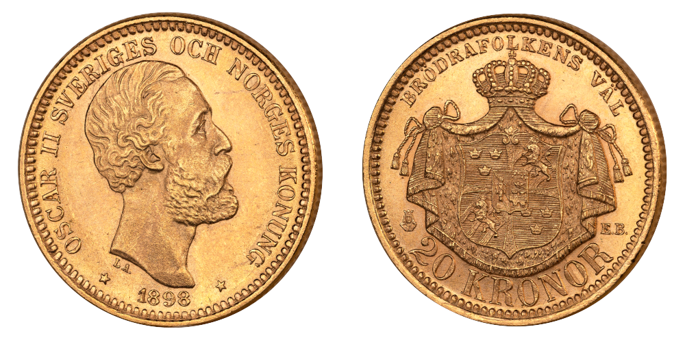 20 kronor 1898 advers og revers