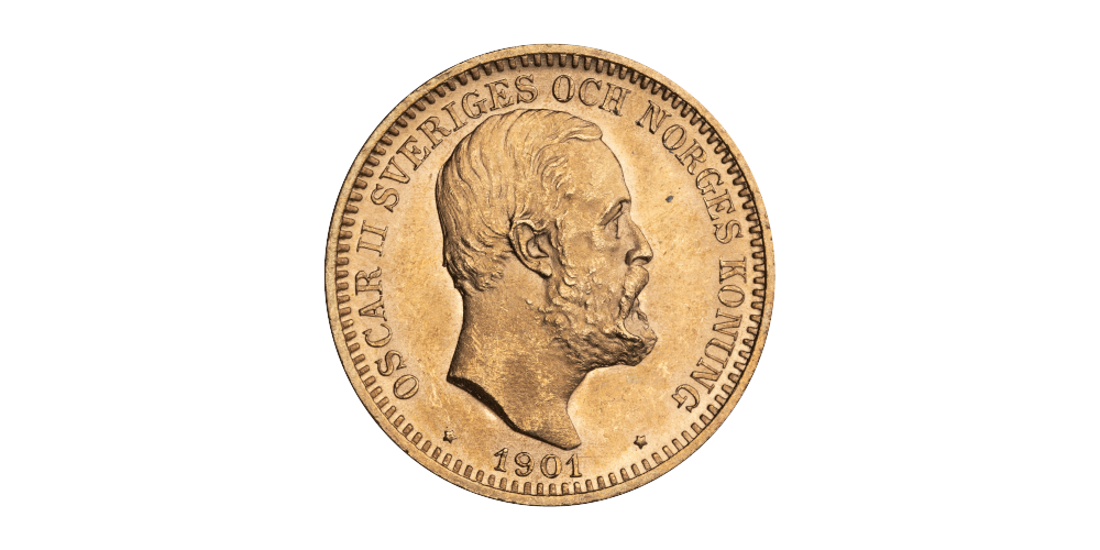 20 kronor Oscar II 1901 advers