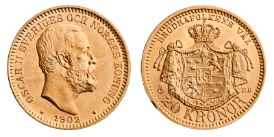 20 kronor gull - utgitt 1902