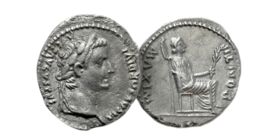 Tiberius denarius sølv - 14-37 e.Kr.