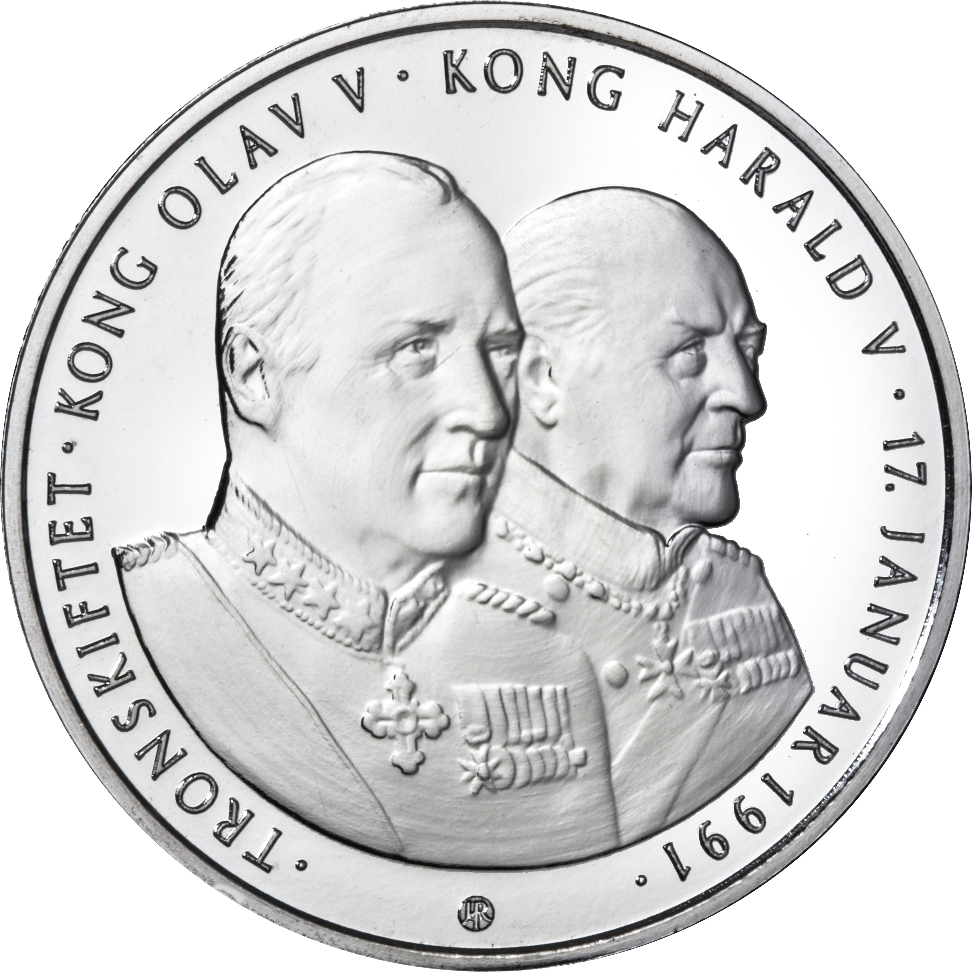 Tronskiftemedaljen Kong Olav og Kong Harald Tronskiftemedaljen Kong Olav og Kong Harald