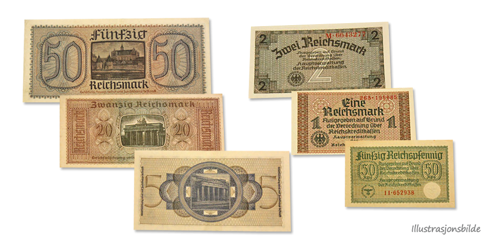 Sett med tyske inflasjonssedler