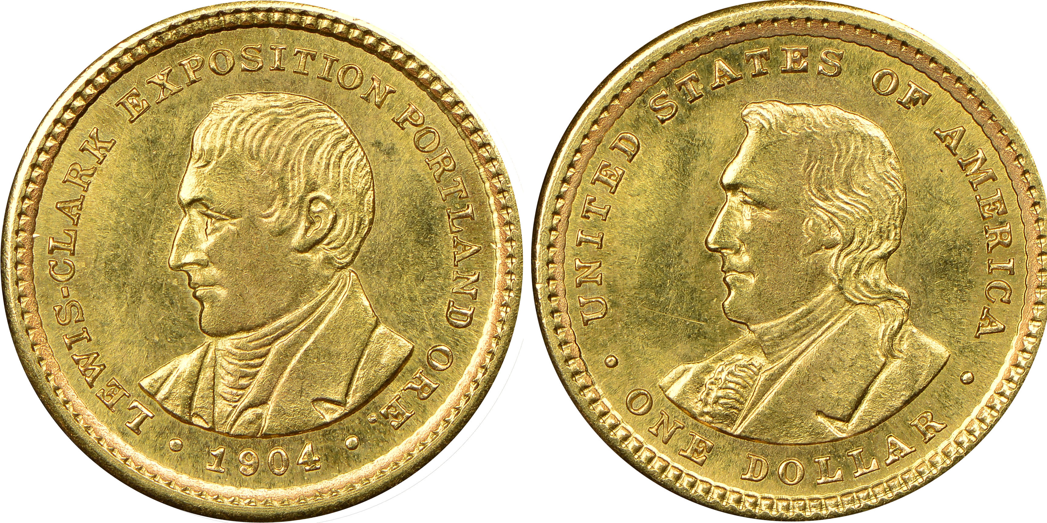 Amerikansk minnemynt i gull - $1 Lewis & Clark 1904-1905 