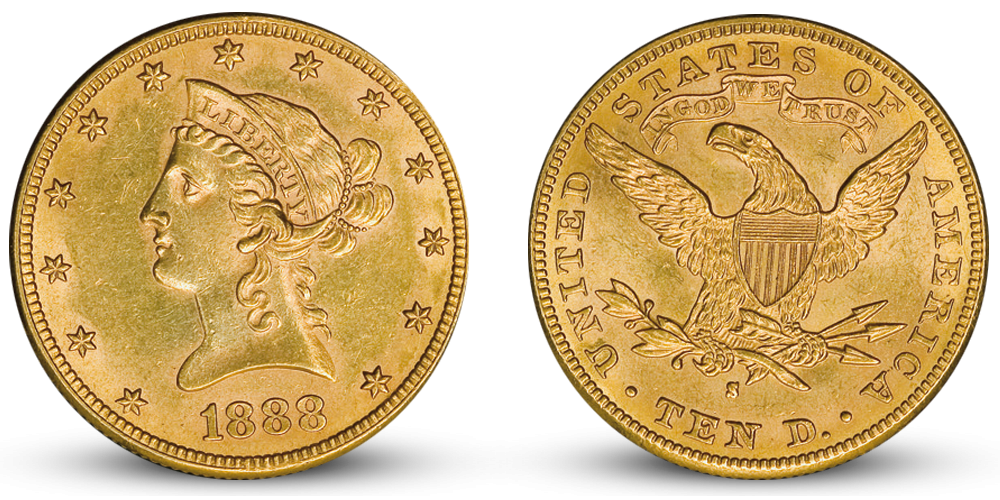 Liberty head med eagle og motto Liberty head med eagle og motto