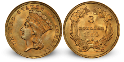 USA 3$ Liberty Princess - utgitt 1854-1889 