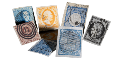 Verdens første frimerker - 7 originalfrimerker