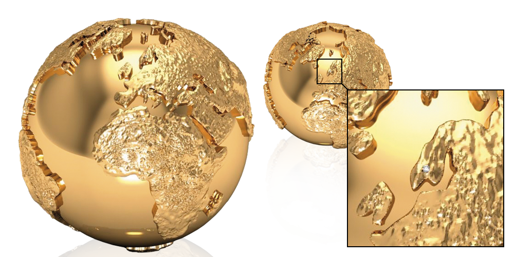 Verdensnyhet: Globusmynt med ekte diamant plassert på Norge! Verdensnyhet: Globusmynt med ekte diamant plassert på Norge!