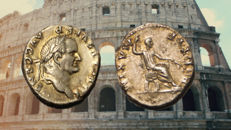 Denarius etter Vespasian Denarius etter Vespasian