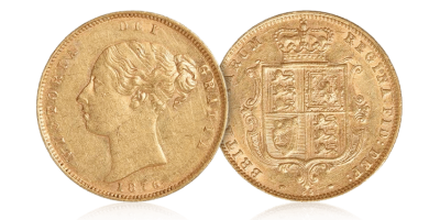 Dronning Victoria shield  - ½ sovereign 1838 – 1885