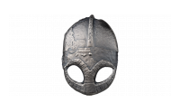 Sølvmynt formet som en ekte vikinghjelm