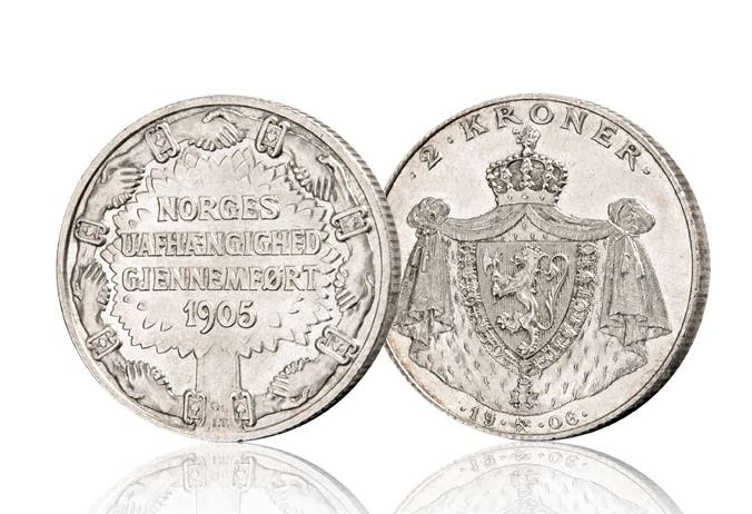 2 kroner 1906, til ære for unionsoppløsningen